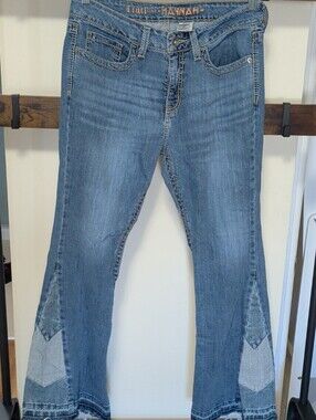 Hannah Light Blue Patchwork Flare Jeans Cruel Denim